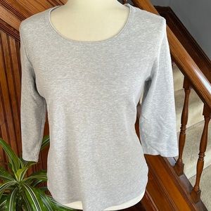 Karen Scott Heather Gray Knit Top Sz M